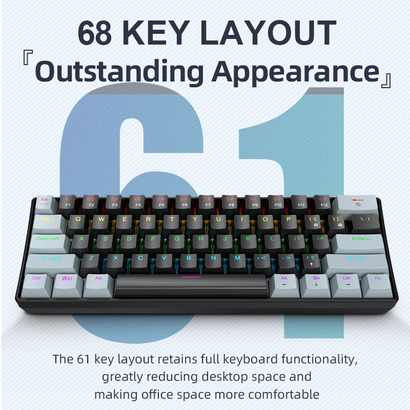 K61 Mechanical Keyboard 60%